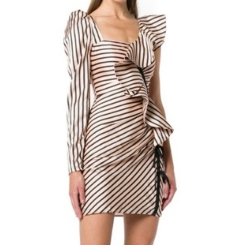 Self Portrait Asymmetric Ruffle Dress